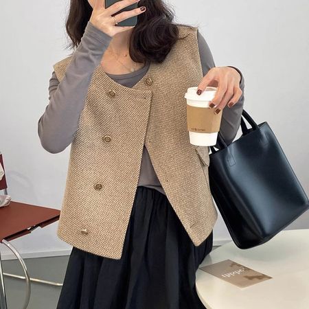 Women's Sleeveless Vest Suit Jacket